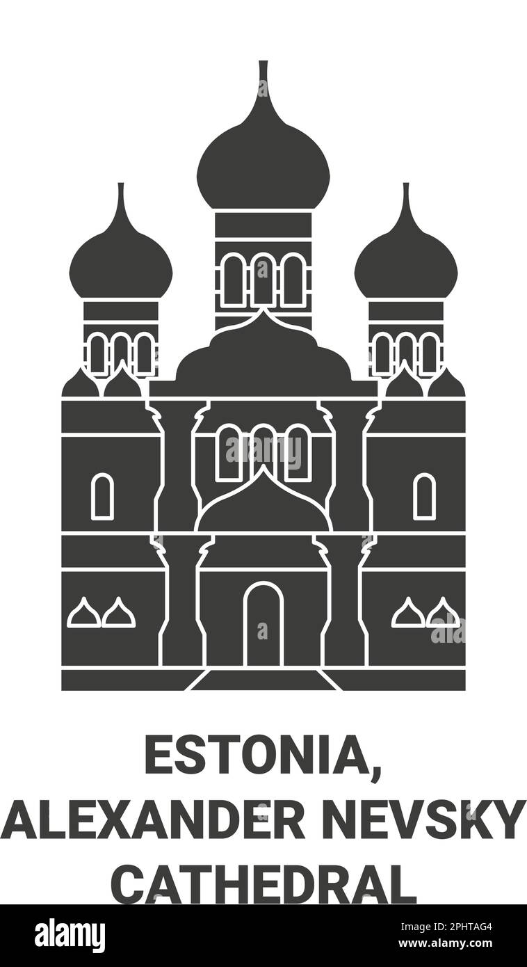 Estland, Alexander-Nevsky-Kathedrale Reise Wahrzeichen Vektordarstellung Stock Vektor