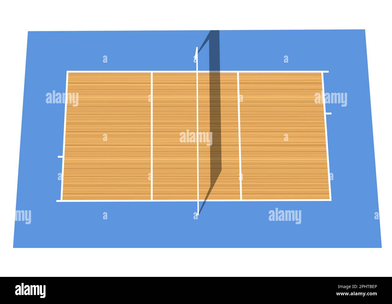 Vektordarstellung des Volleyballplatzes isoliert auf weißem Hintergrund Stock Vektor