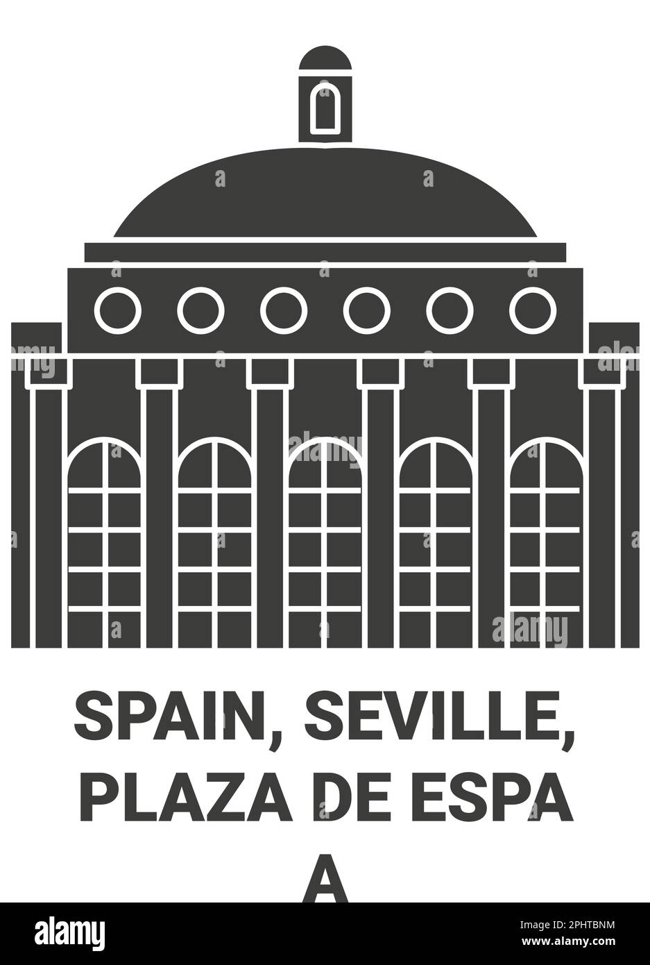 Spanien, Sevilla, Plaza De Espaa reisen Wahrzeichen Vektordarstellung Stock Vektor