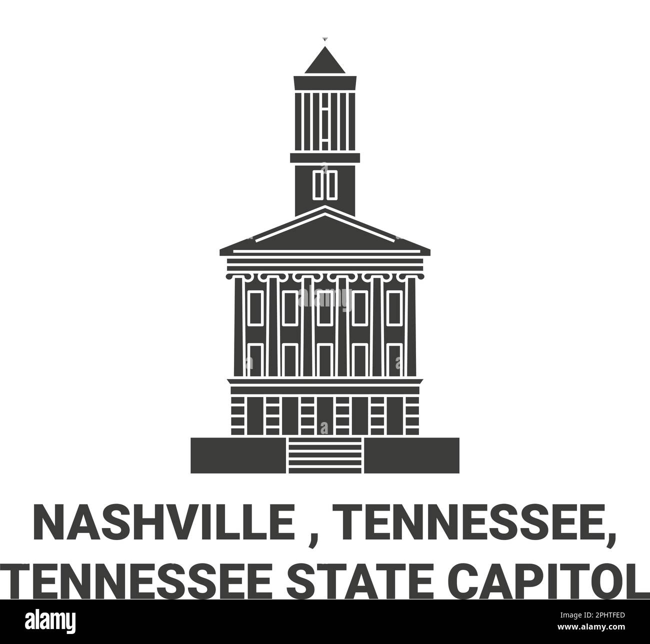 USA, Nashville, Tennessee, Tennessee State Capitol, eine Vektordarstellung der Wahrzeichen der USA Stock Vektor