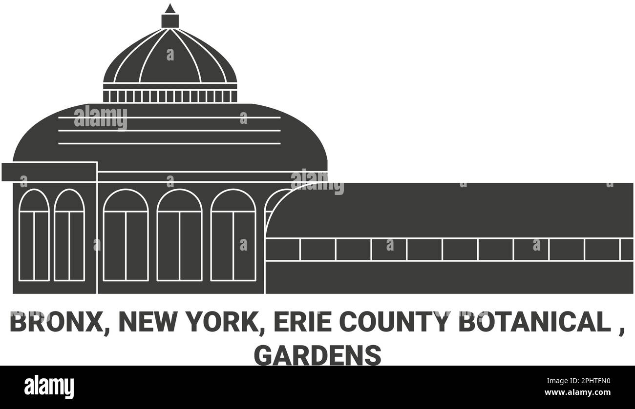 USA, Bronx, New York, Erie County Botanical, Gärten, Reise-Wahrzeichen-Vektordarstellung Stock Vektor