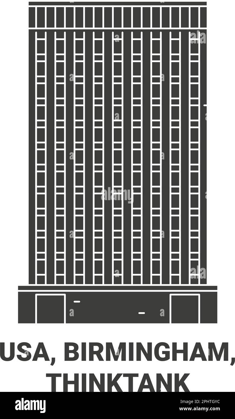USA, Birmingham, Thinktank Reise-Wahrzeichen-Vektordarstellung Stock Vektor