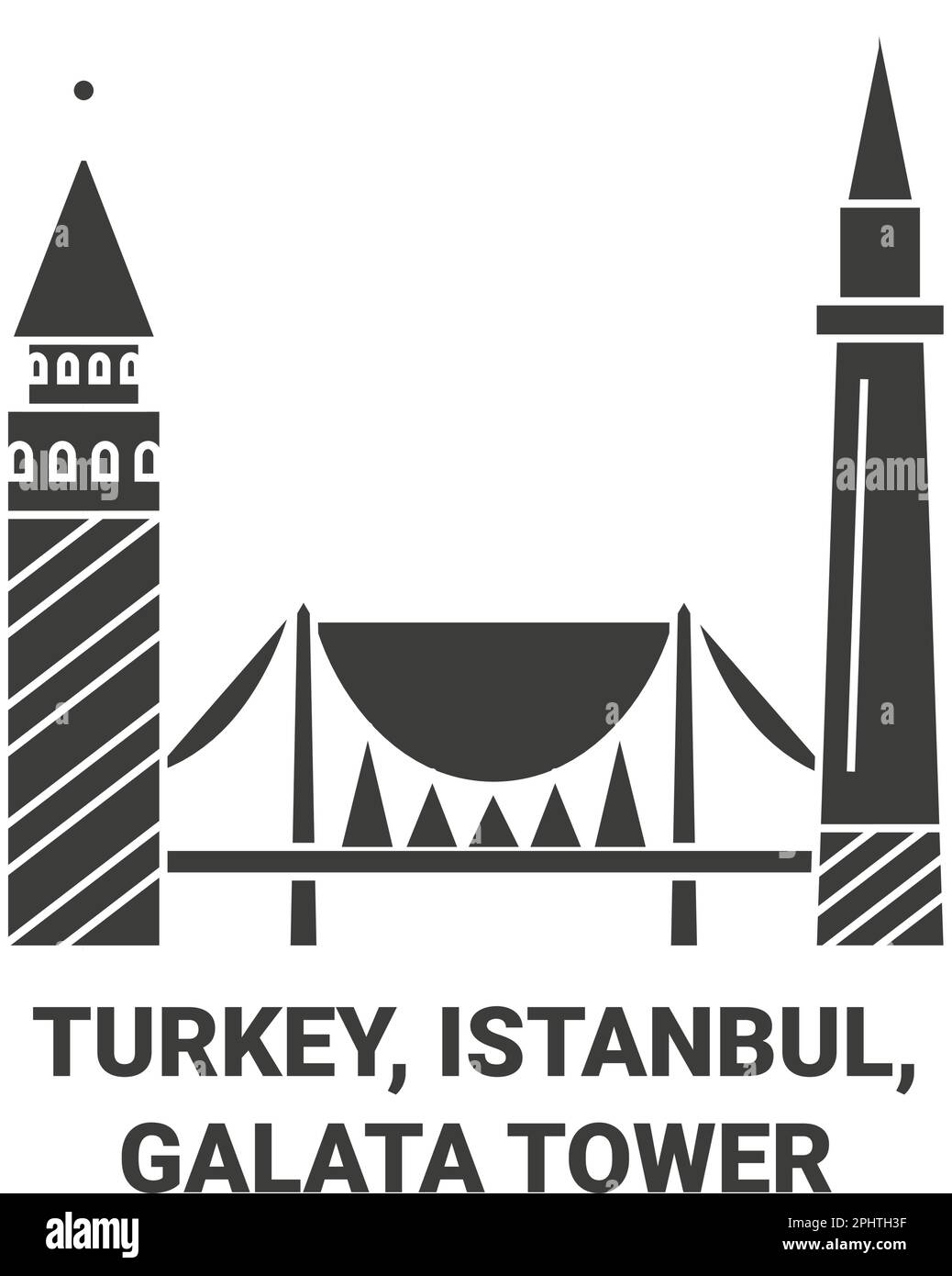 Türkei, Istanbul, Galata-Turm Reise-Wahrzeichen-Vektordarstellung Stock Vektor