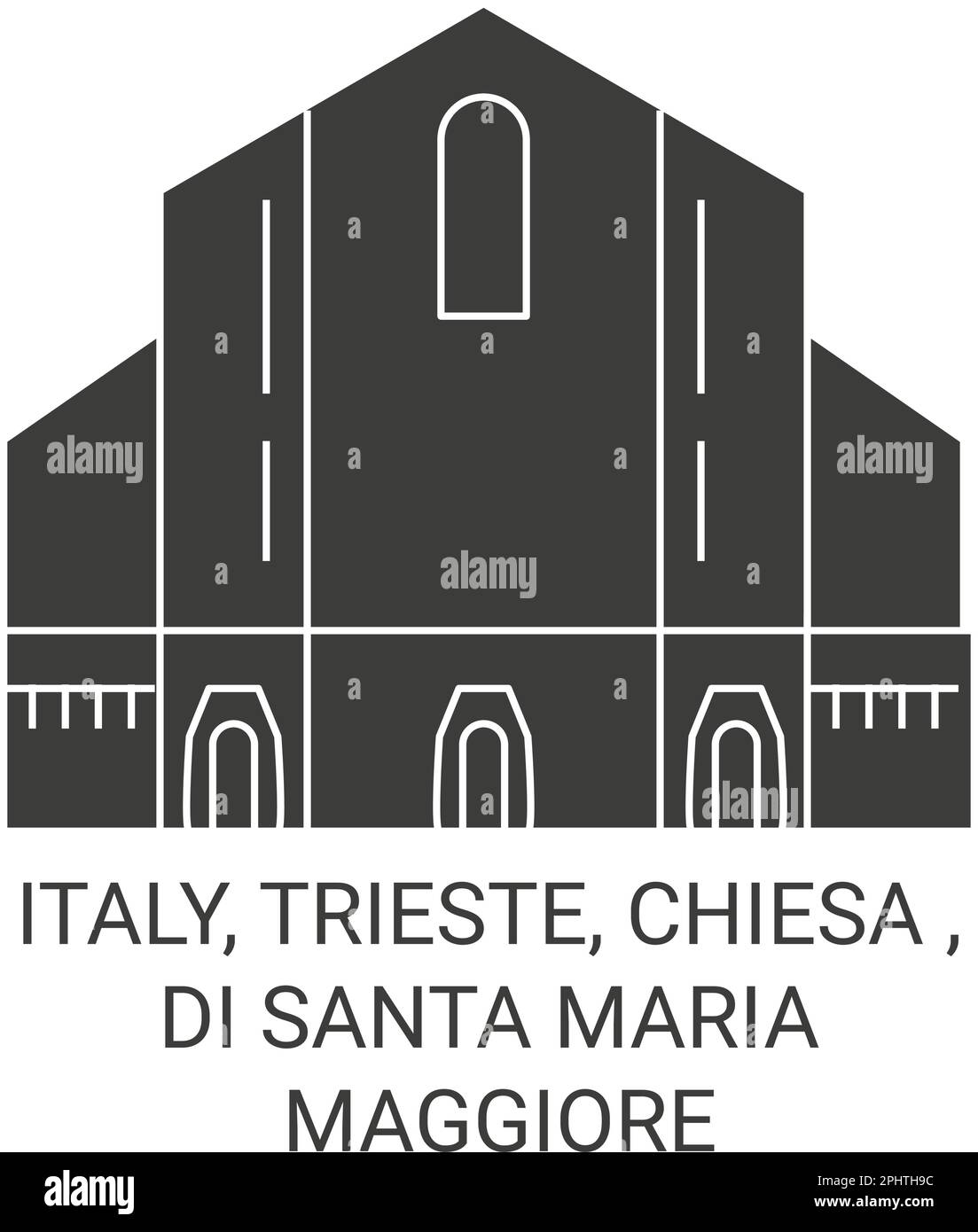 Italien, Triest, Chiesa , Di Santa Maria Maggiore Reise Wahrzeichen Vektordarstellung Stock Vektor