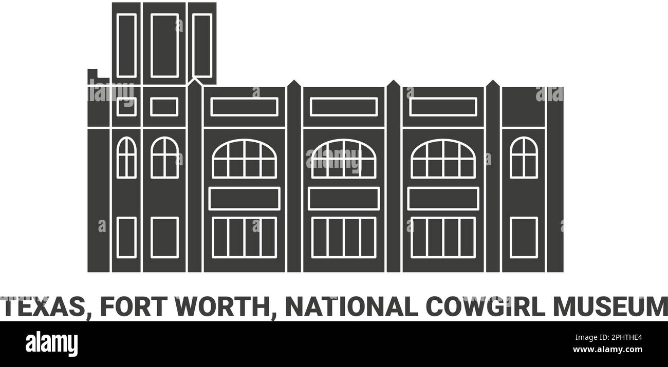 USA, Texas, Fort Worth, National Cowgirl Museum, Reiseziel-Vektordarstellung Stock Vektor