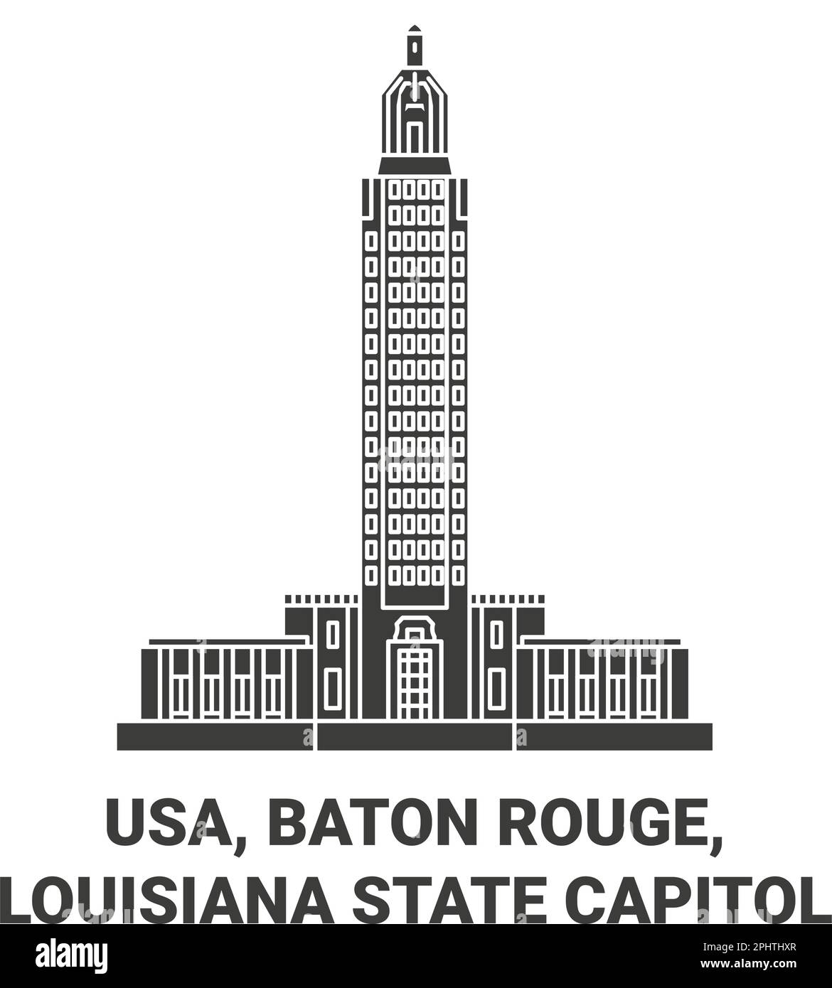 USA, Baton Rouge, Louisiana State Capitol – ein beliebtes Reiseziel Stock Vektor