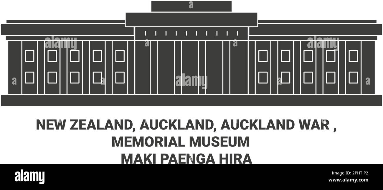 Neuseeland, Auckland, Auckland war , Memorial Museum Tmaki Paenga Hira Reise Wahrzeichen Vektordarstellung Stock Vektor