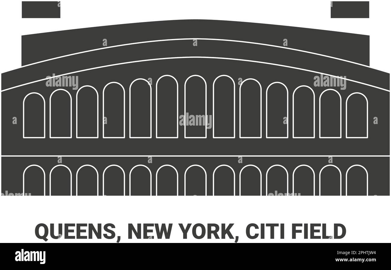 USA, Queens, New York, Citi Field, Reise-Landmarke Vektordarstellung Stock Vektor