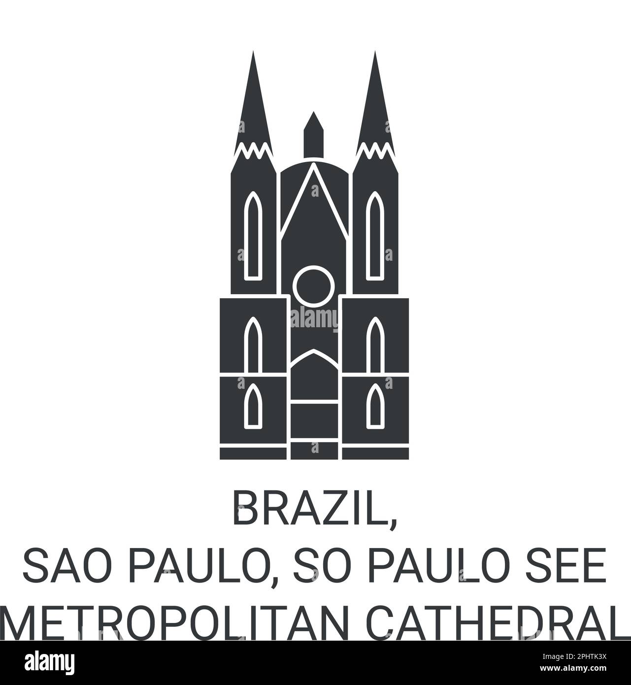 Brasilien, Sao Paulo, so Paulo Sehen Sie sich die Metropolitan Cathedral an, die als Vektorgrafik für Wahrzeichen dient Stock Vektor