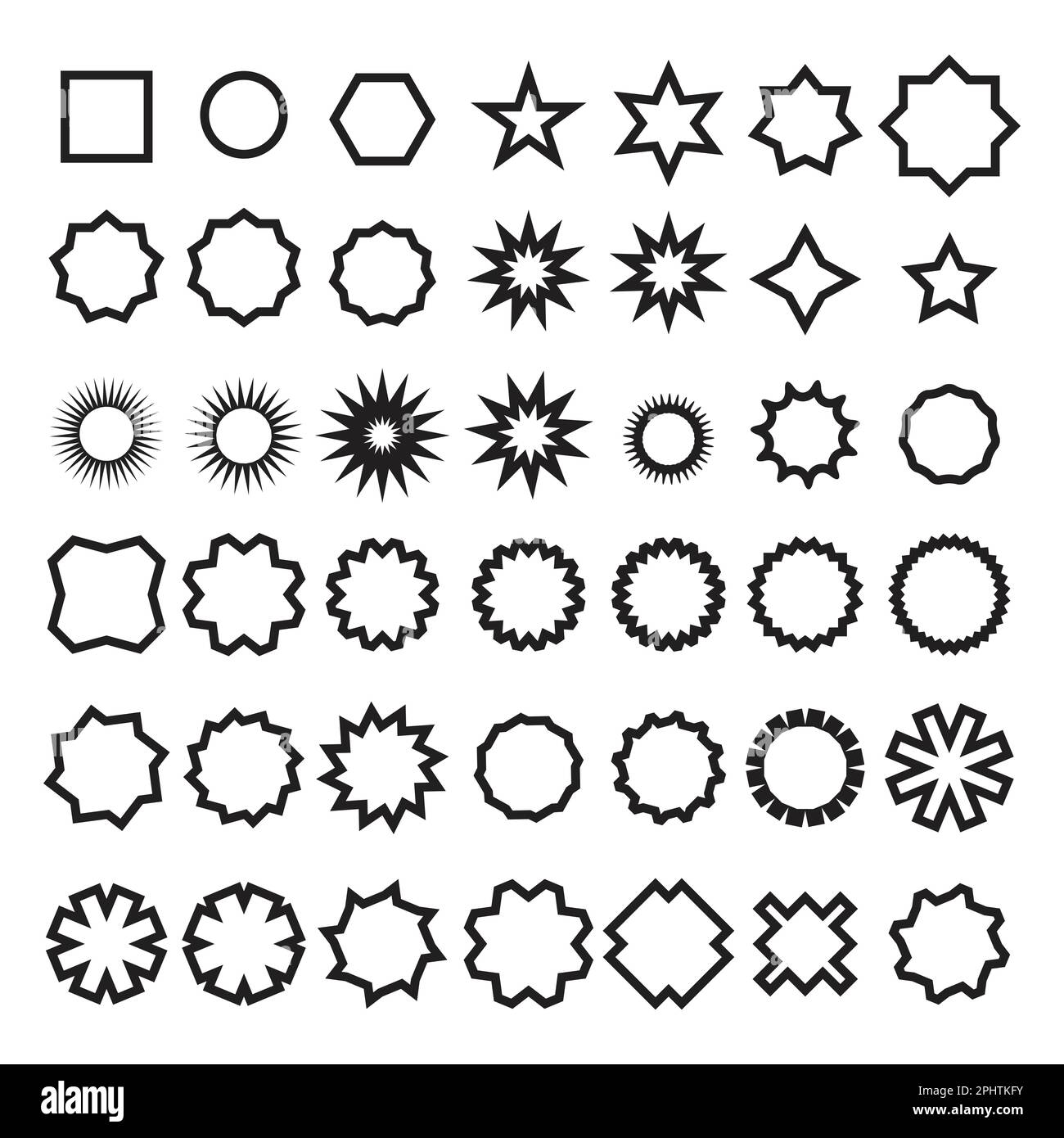 Set mit Sternformen. Kollektion mit Sternformen für dein Design. Stock Vektor