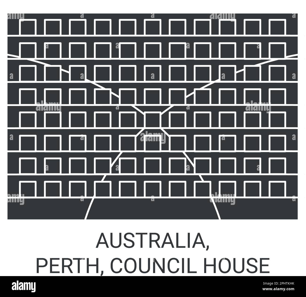 Australien, Perth, Council House, Reiseziel-Vektordarstellung Stock Vektor
