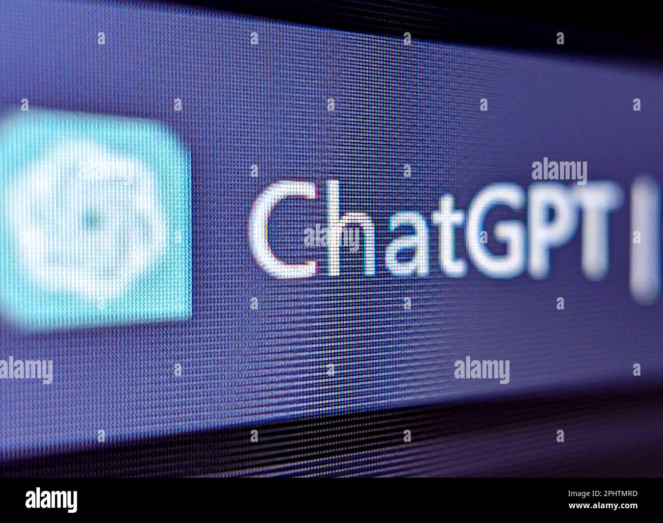 New York City, USA - 2023: Nahaufnahme der OpenAI ChatGPT-App für künstliche Intelligenz wird in einem Webbrowser auf einem Computerbildschirm angezeigt Stockfoto