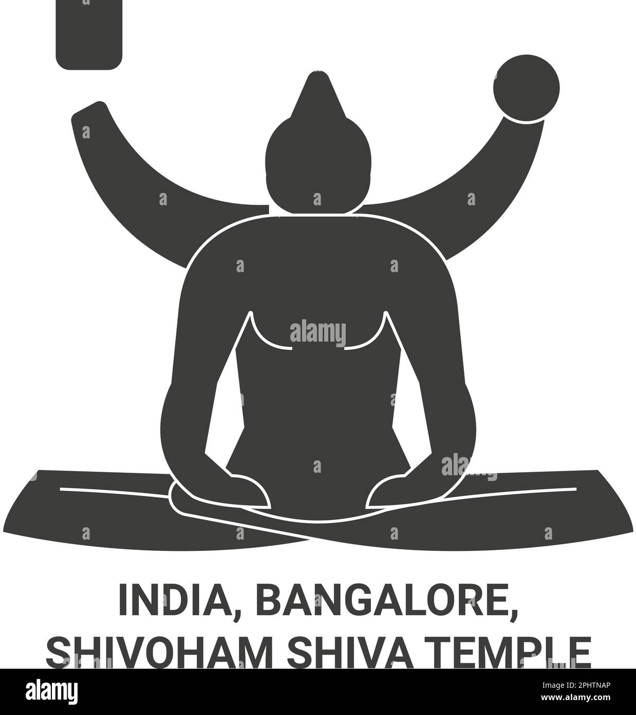 Indiens, Bangalore, Shivoham Shiva Temple Reise-Vektordarstellung Stock Vektor