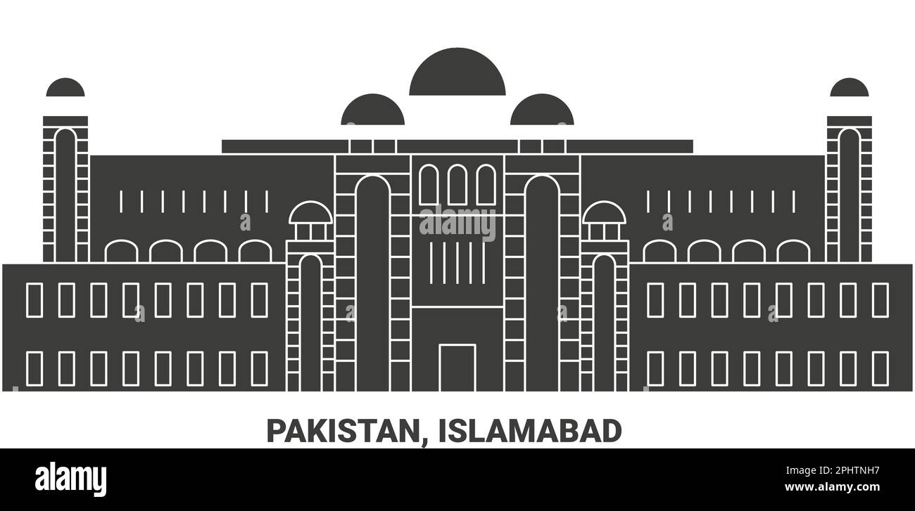 Pakistan, Islamabad Reise-Wahrzeichen-Vektordarstellung Stock Vektor