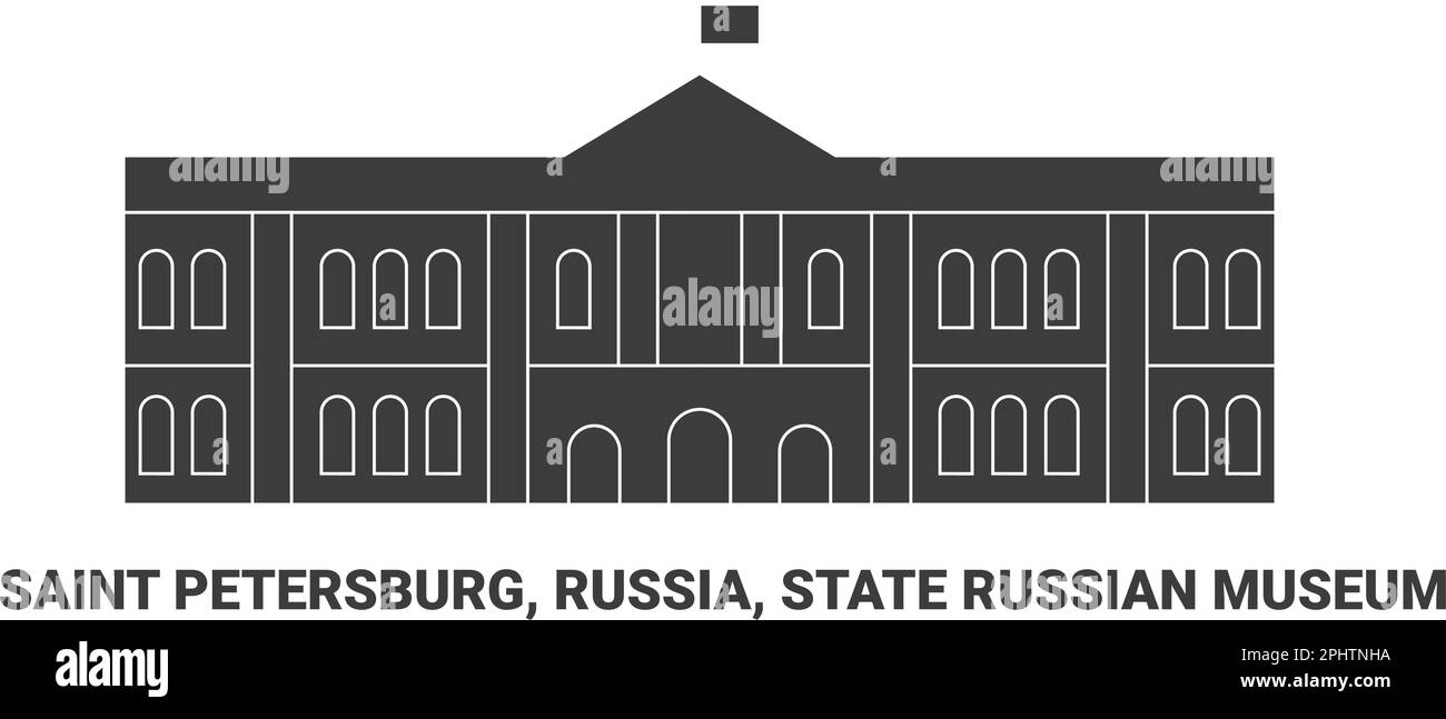 Russland, Sankt Petersburg, staatliches Russisches Museum, Reise-Wahrzeichen-Vektordarstellung Stock Vektor