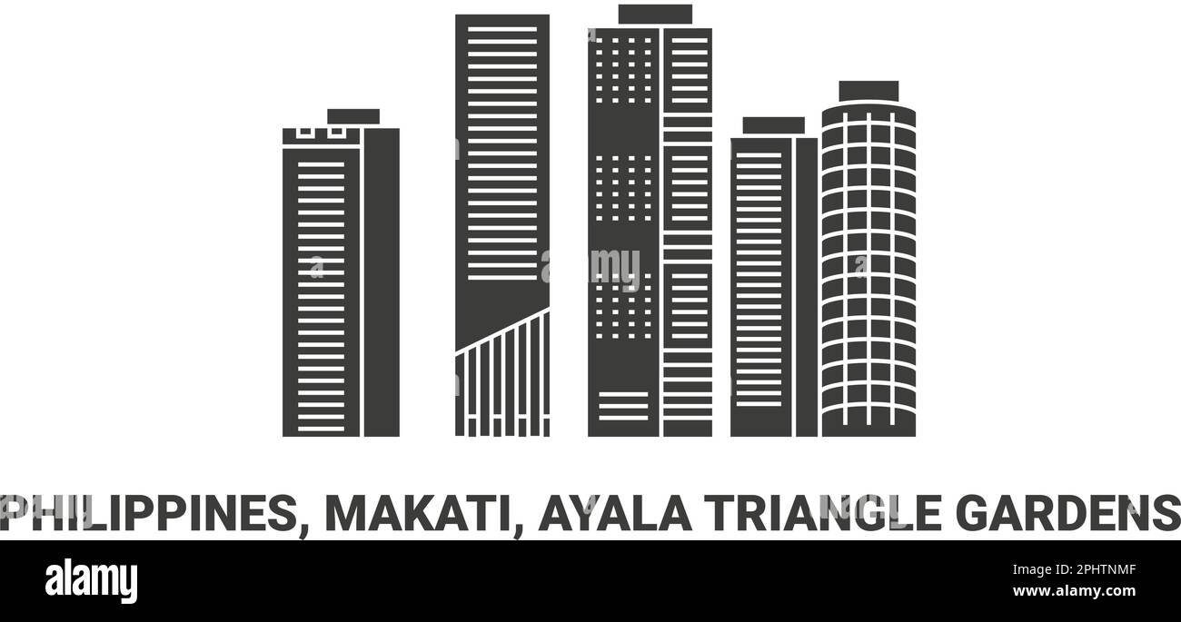 Philippinen, Makati, Ayala Triangle Gardens reisen als Vektorbild für Wahrzeichen Stock Vektor