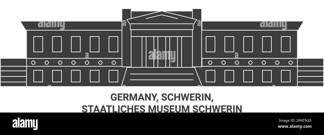 Deutschland, Schwerin, Staatliches Museum Schwerin Reise-Wahrzeichen Vektordarstellung Stock Vektor