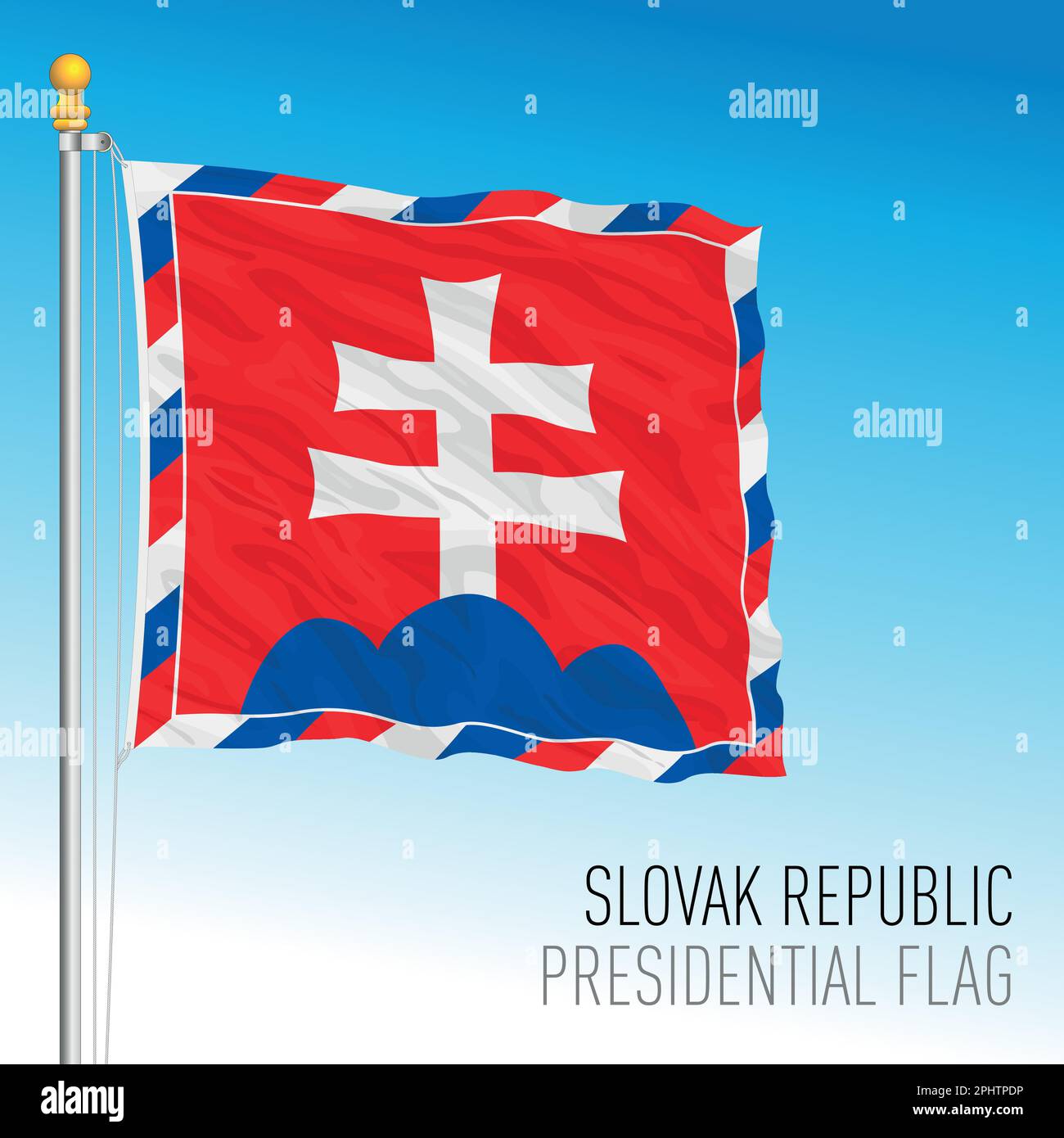 Slowakische Republik, Europa, Präsidentschaftsflagge, Vektorbild Stock Vektor