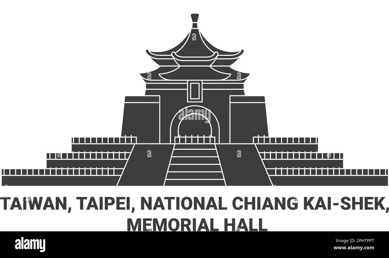 Taiwan, Taipei, National Chiang Kaishek, Memorial Hall Reise-Wahrzeichen Vektordarstellung Stock Vektor
