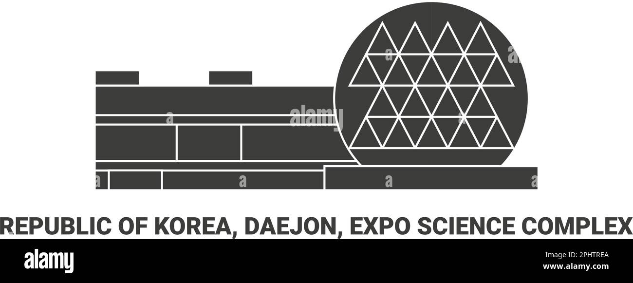 Republik Korea, Daejon, Expo Science Complex, Reiseziel-Vektordarstellung Stock Vektor