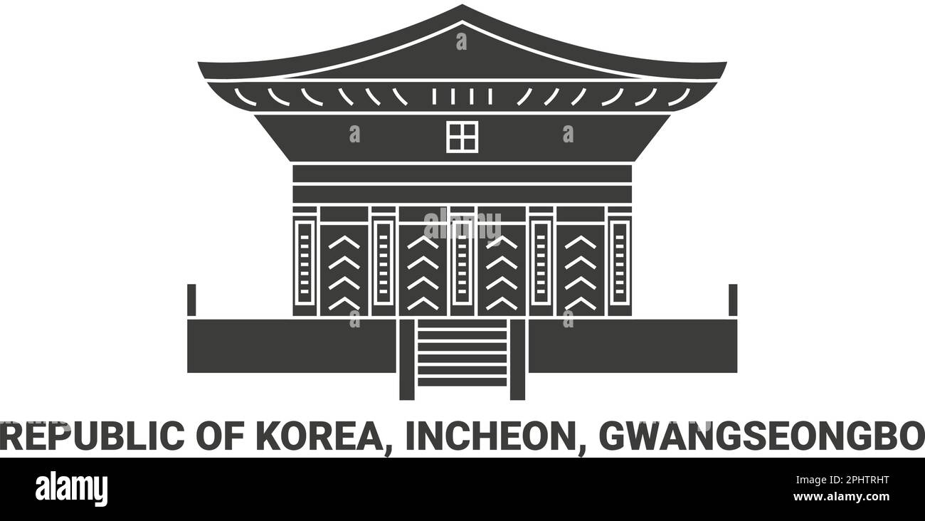 Republik Korea, Incheon, Gwangseongbo, Wegweiser-Vektordarstellung Stock Vektor