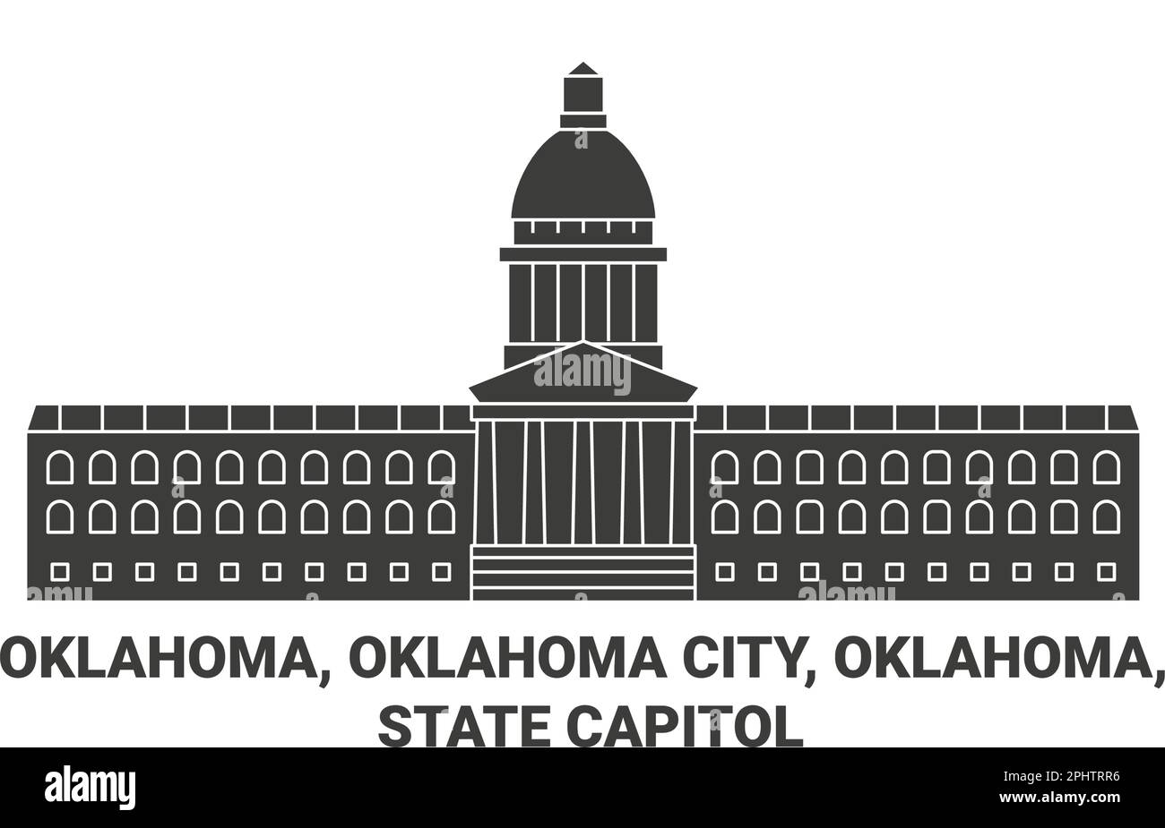 USA, Oklahoma, Oklahoma City, Oklahoma, State Capitol, Reiseziel-Vektordarstellung Stock Vektor