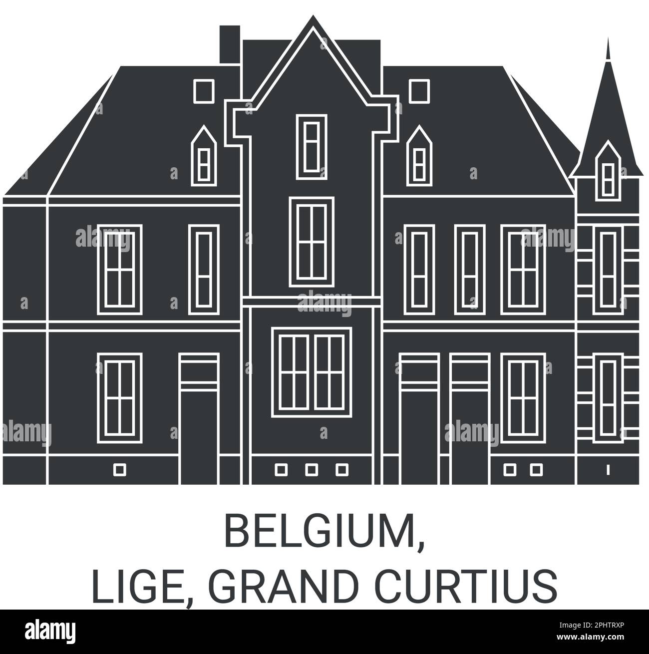 Vektordarstellung der Reiseziele Belgien, Lige, Grand Curtius Stock Vektor Vektordarstellung der Reiseziele Belgien, Lige, Grand Curtius Stock Vektor