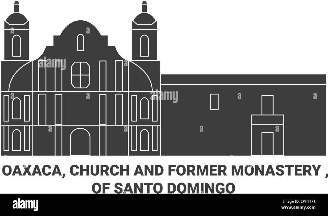 Mexiko, Oaxaca, Kirche und ehemaliges Kloster , von Santo Domingo Reisen Wahrzeichen Vektordarstellung Stock Vektor