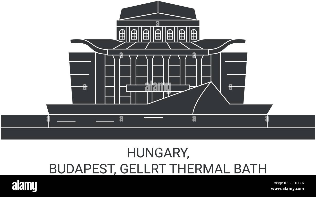 Ungarn, Budapest, Gellrt Thermalbad Reise Wahrzeichen Vektordarstellung Stock Vektor