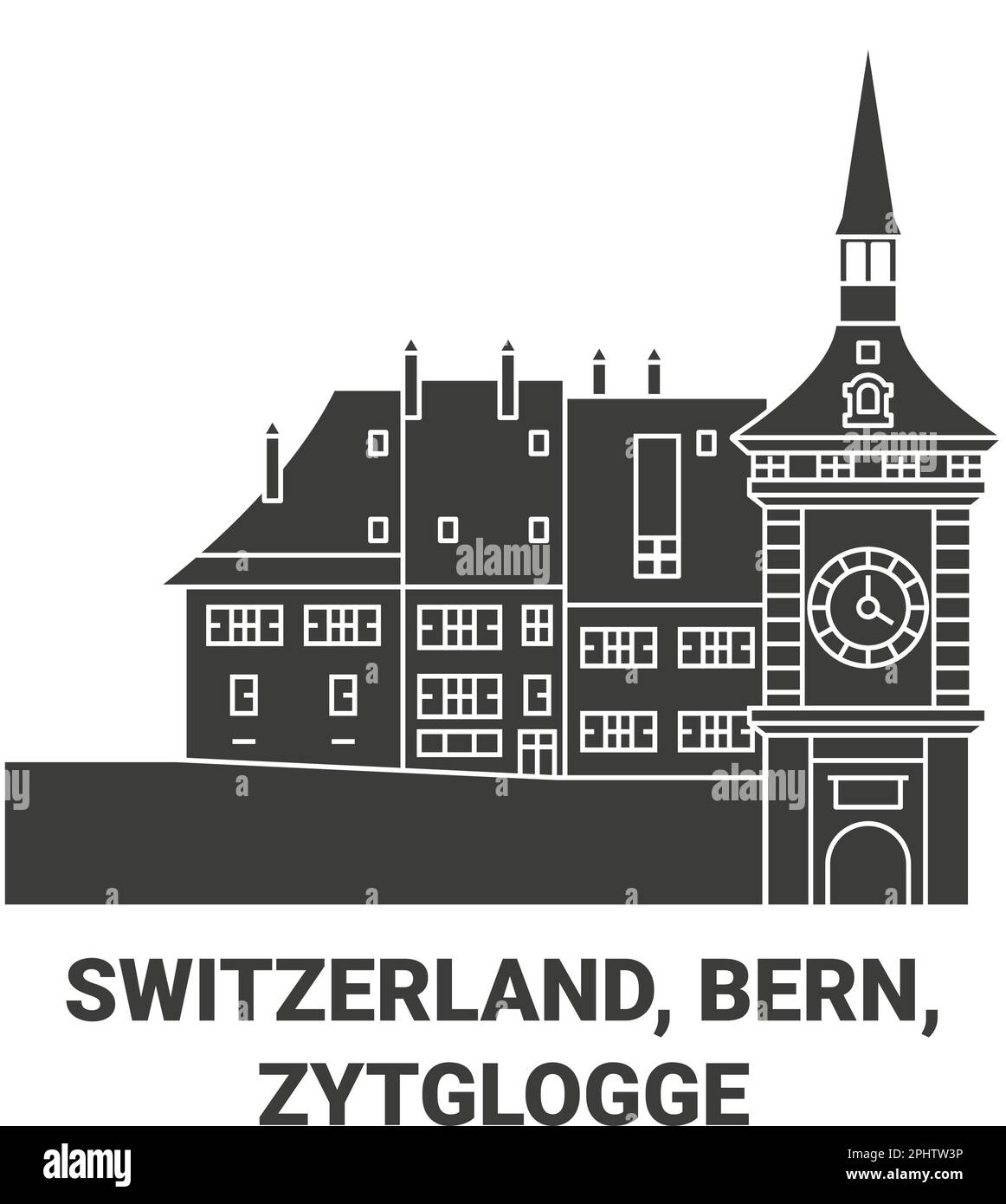 Schweiz, Bern, Zytglogge Reise-Wahrzeichen-Vektordarstellung Stock Vektor