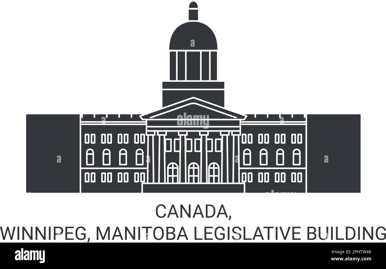 Vektordarstellung des Reiseweges Canada, Winnipeg, Manitoba Legislative Building Stock Vektor