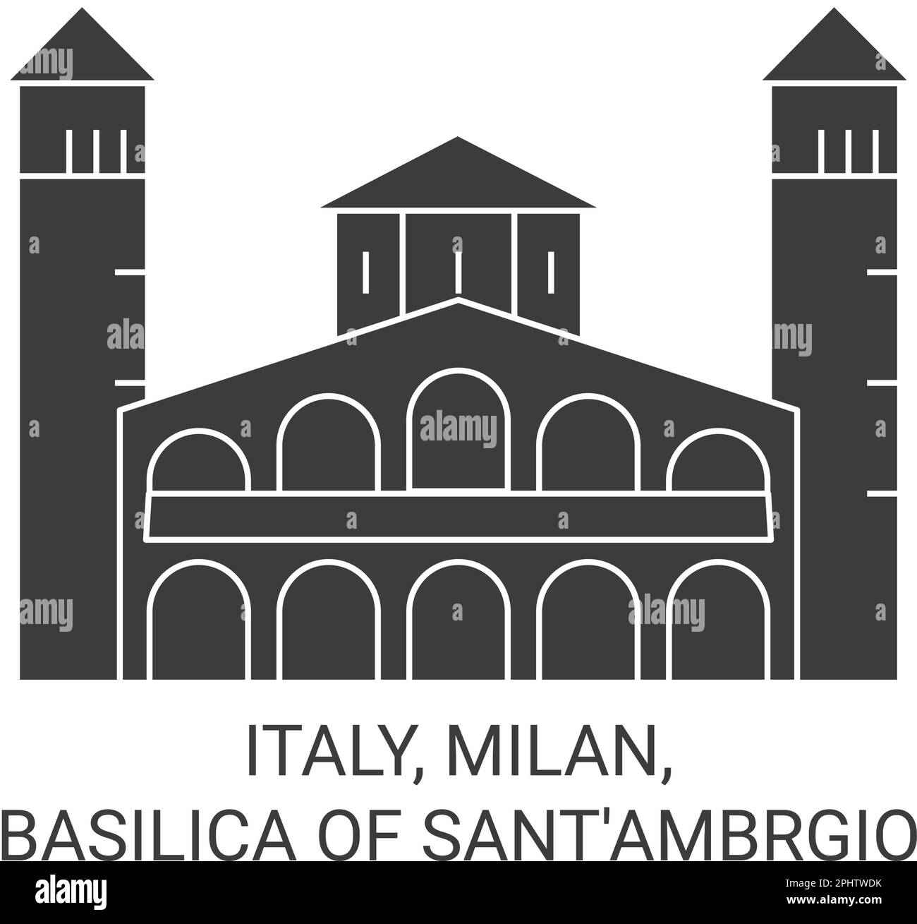 Italien, Mailand, Basilika Sant'ambrogio reisen als Vektordarstellung Stock Vektor