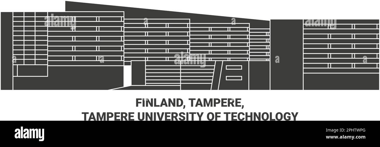 Finnland, Tampere, Tampere University of Technology reisen als Vektordarstellung Stock Vektor