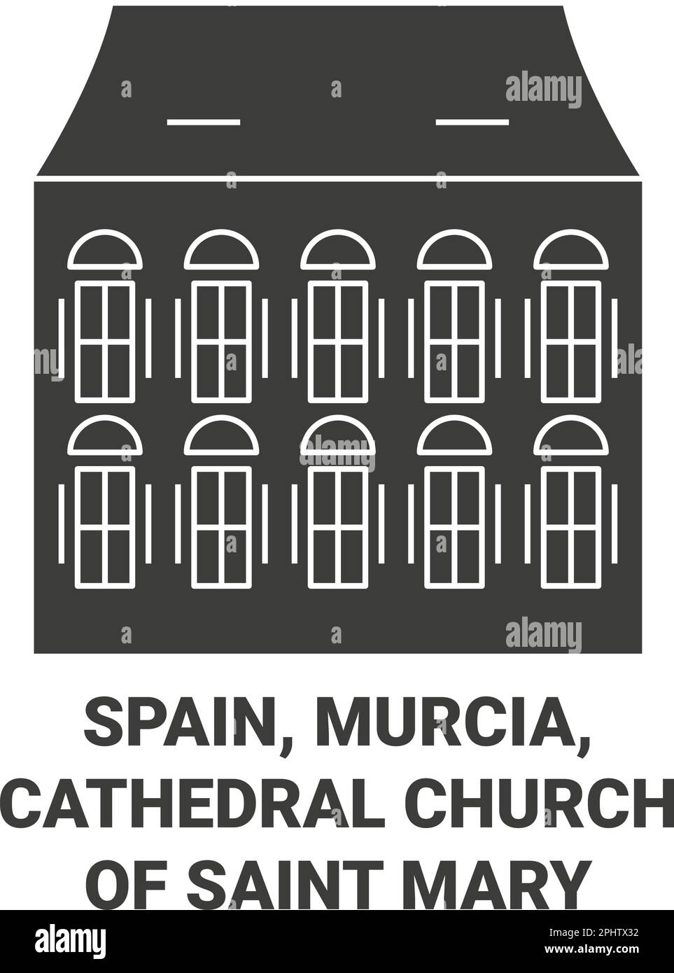 Spanien, Murcia, Kathedrale Kirche der Heiligen Maria reisen als Vektorbild Stock Vektor