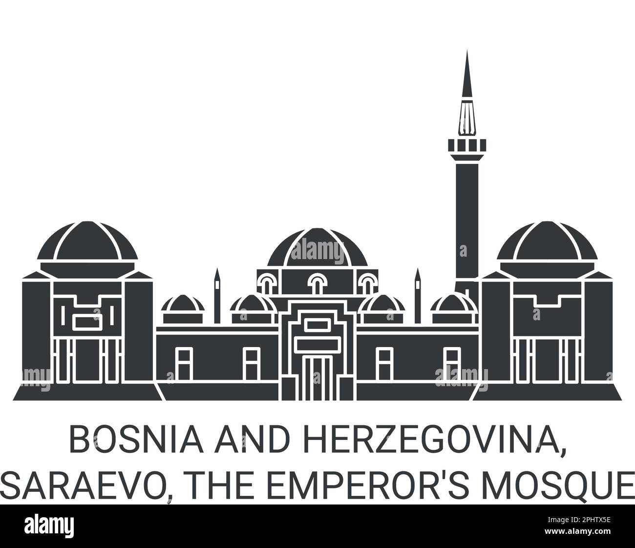 Bosnien und Herzegowina, Saraevo, die Kaisermoschee reisen als Vektorgrafik Stock Vektor