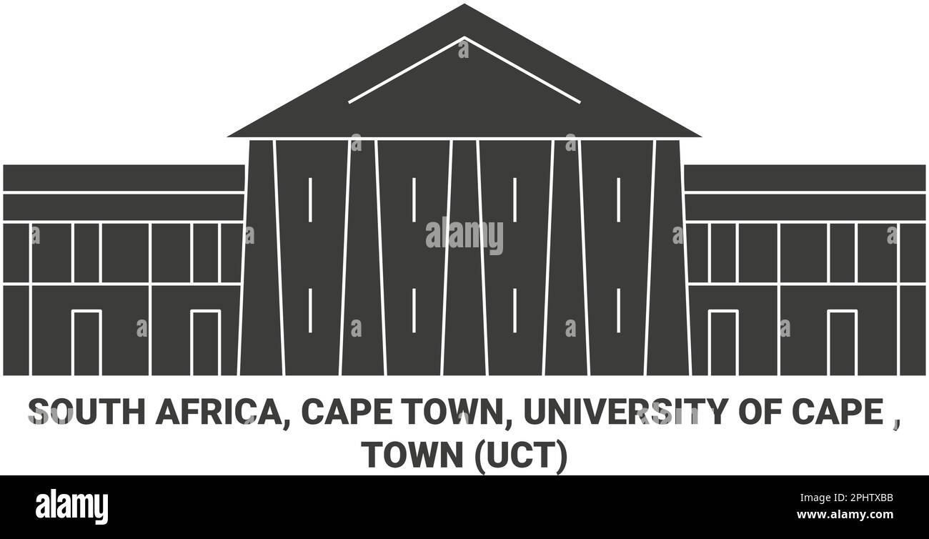 Südafrika, Kapstadt, Universität von Kapstadt, Stadt UCT Reise-Wahrzeichen-Vektordarstellung Stock Vektor
