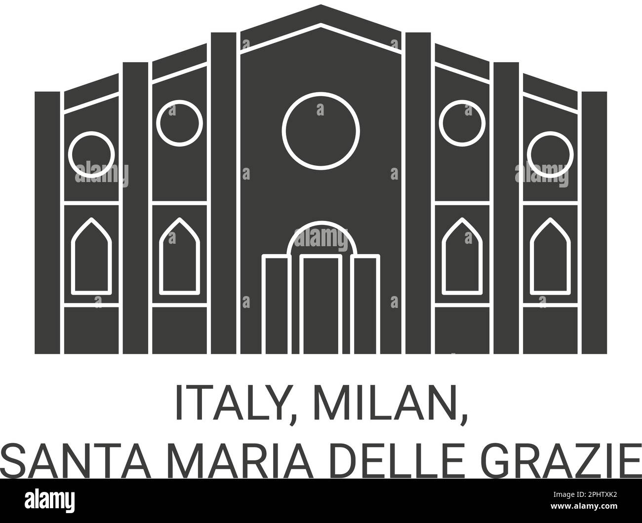 Italien, Mailand, Santa Maria delle Grazie Reise-Wahrzeichen-Vektordarstellung Stock Vektor