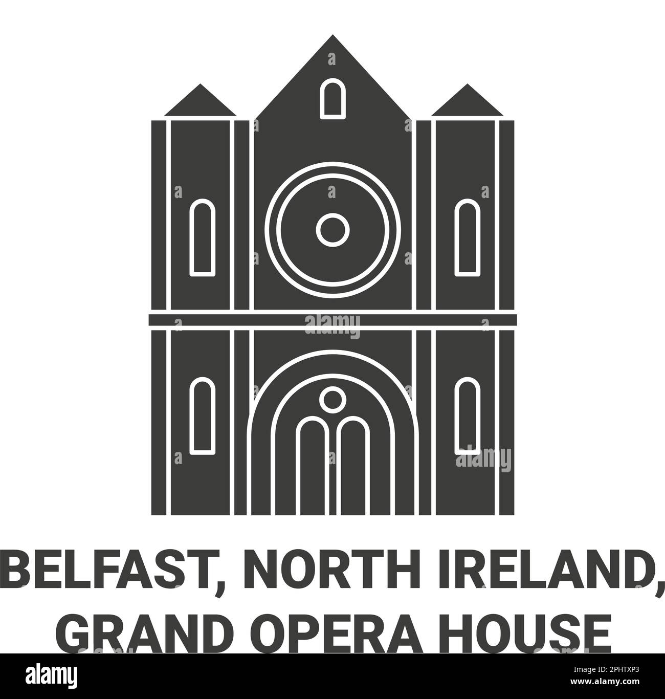 Nordirland, Belfast, Grand Opera House Reise-Wahrzeichen-Vektordarstellung Stock Vektor