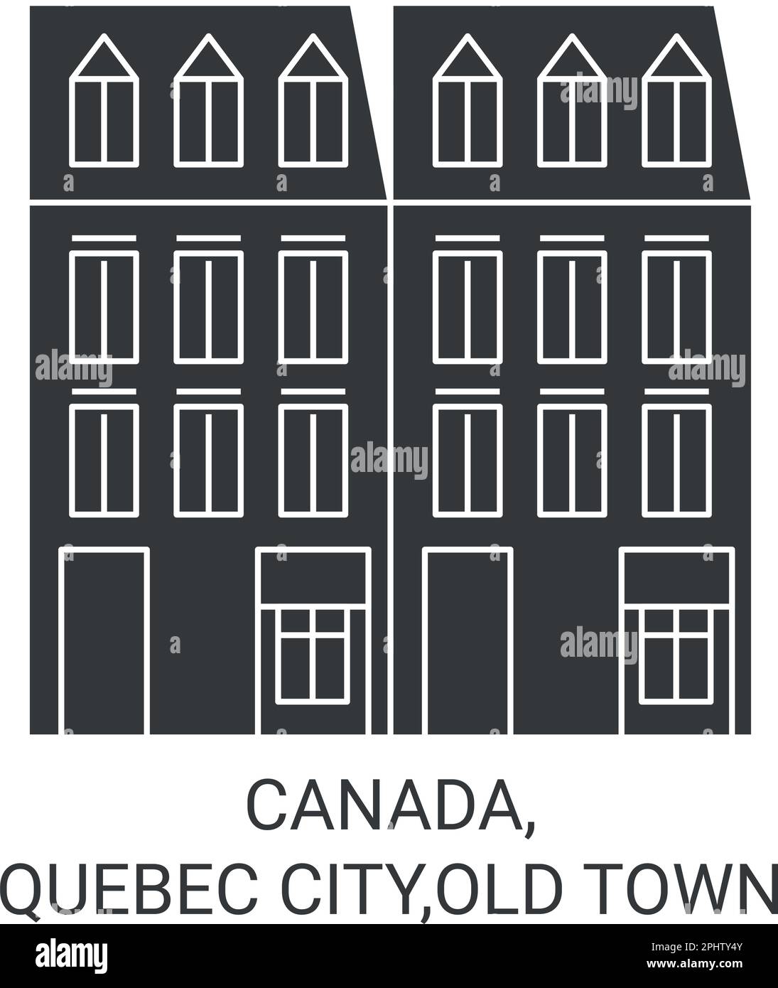 Vektordarstellung der Reiseziele Kanada, Quebec City, Old Town Stock Vektor