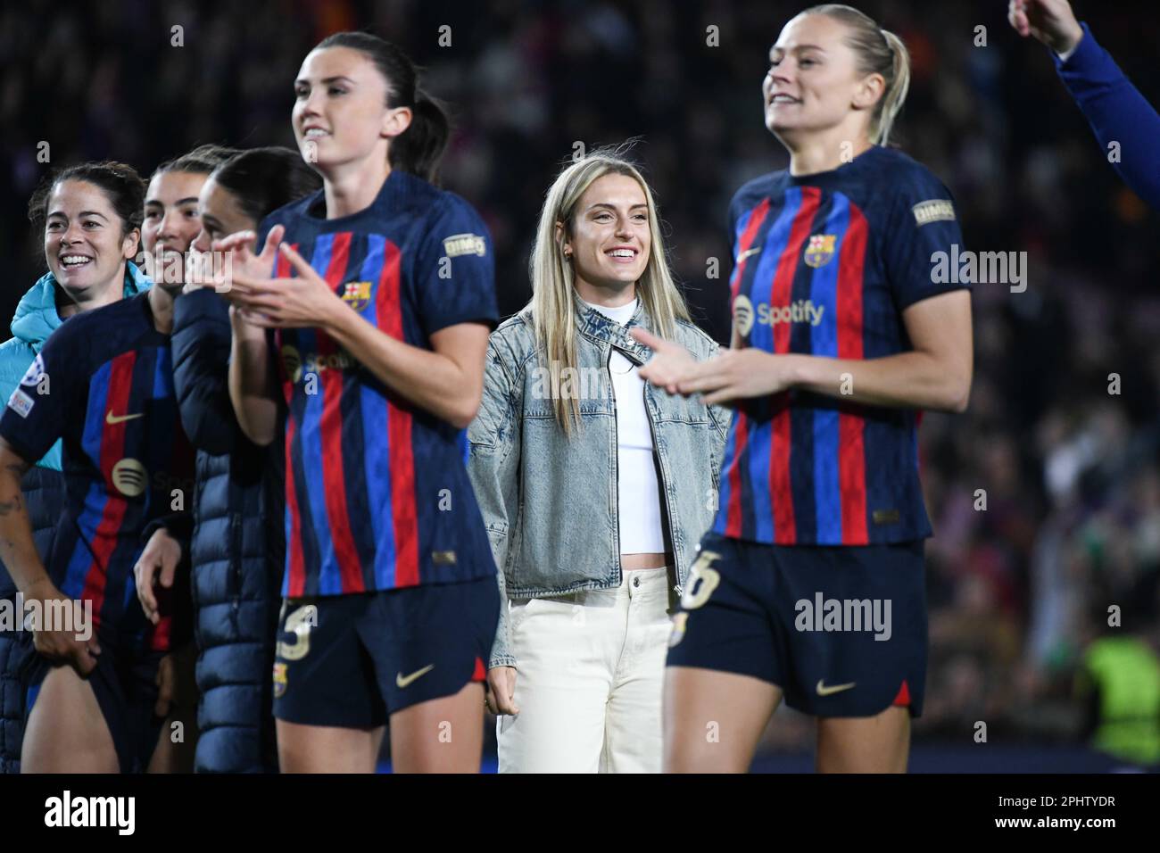 BARCELONA, SPANIEN – 29. MÄRZ: UEFA Women's Champions League Semifinals Match zwischen FC Barcelona und FC Rom im Spotify Camp Nou am 29. März 2023 in Barcelona, Spanien. (Foto: Sara Aribo/PxImages) Stockfoto
