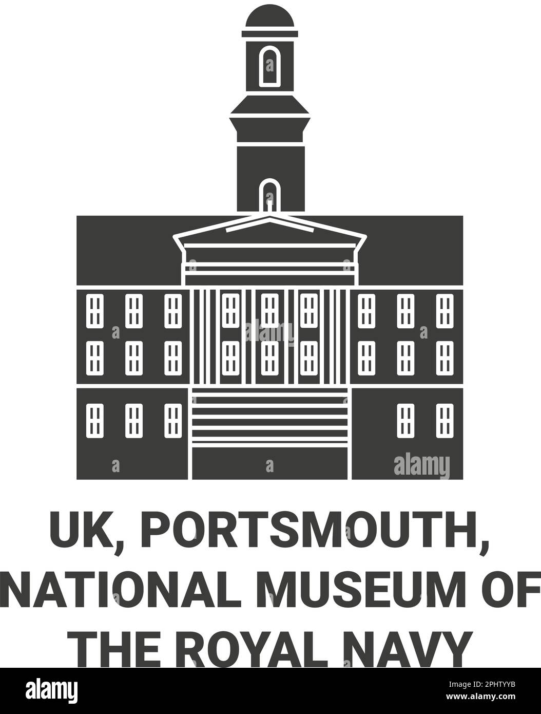 England, Portsmouth, National Museum of the Royal Navy Reise-Wahrzeichen-Vektordarstellung Stock Vektor
