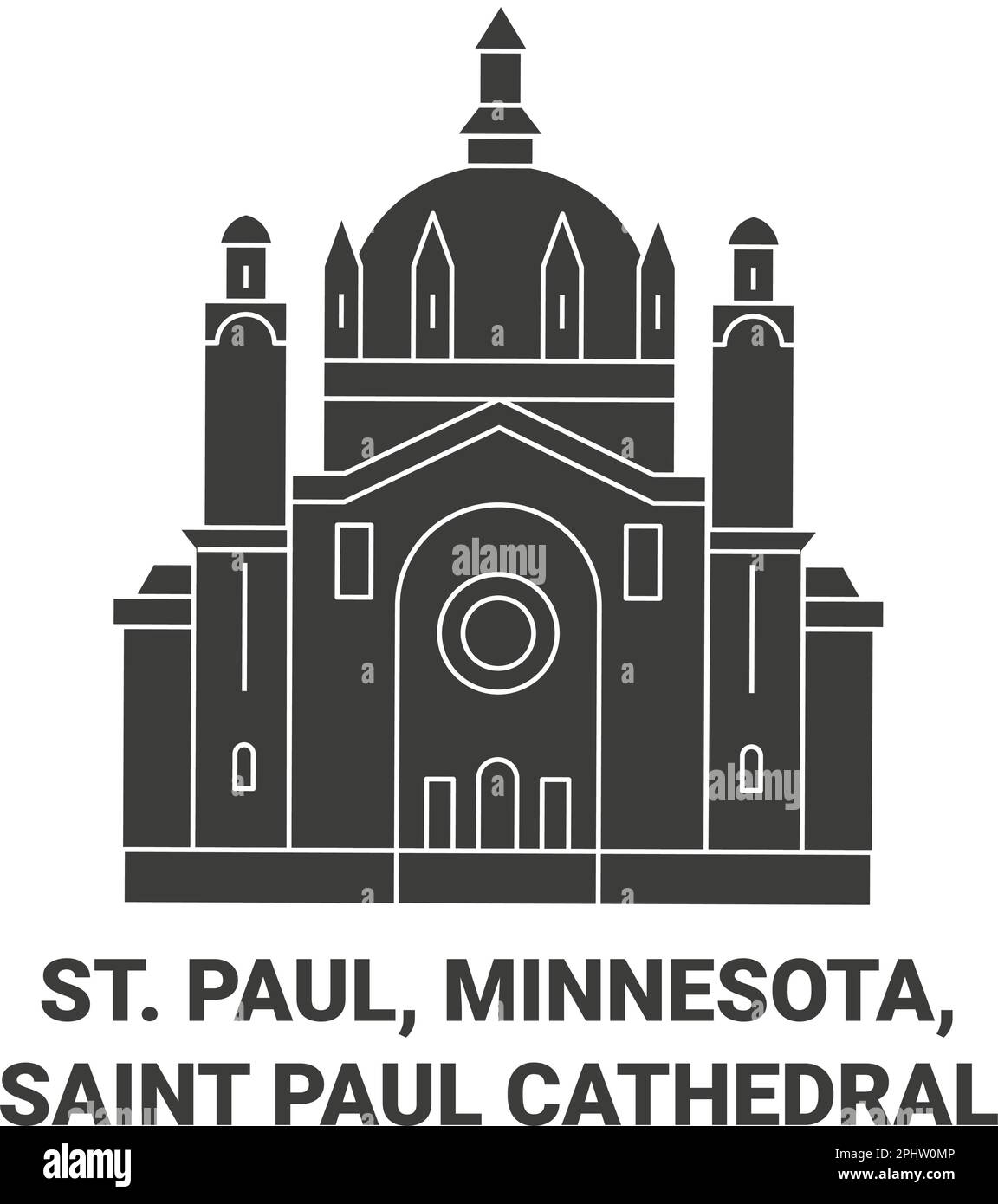 Usa, St. Paul, Minnesota, Saint Paul Cathedral Reise Wahrzeichen Vektordarstellung Stock Vektor