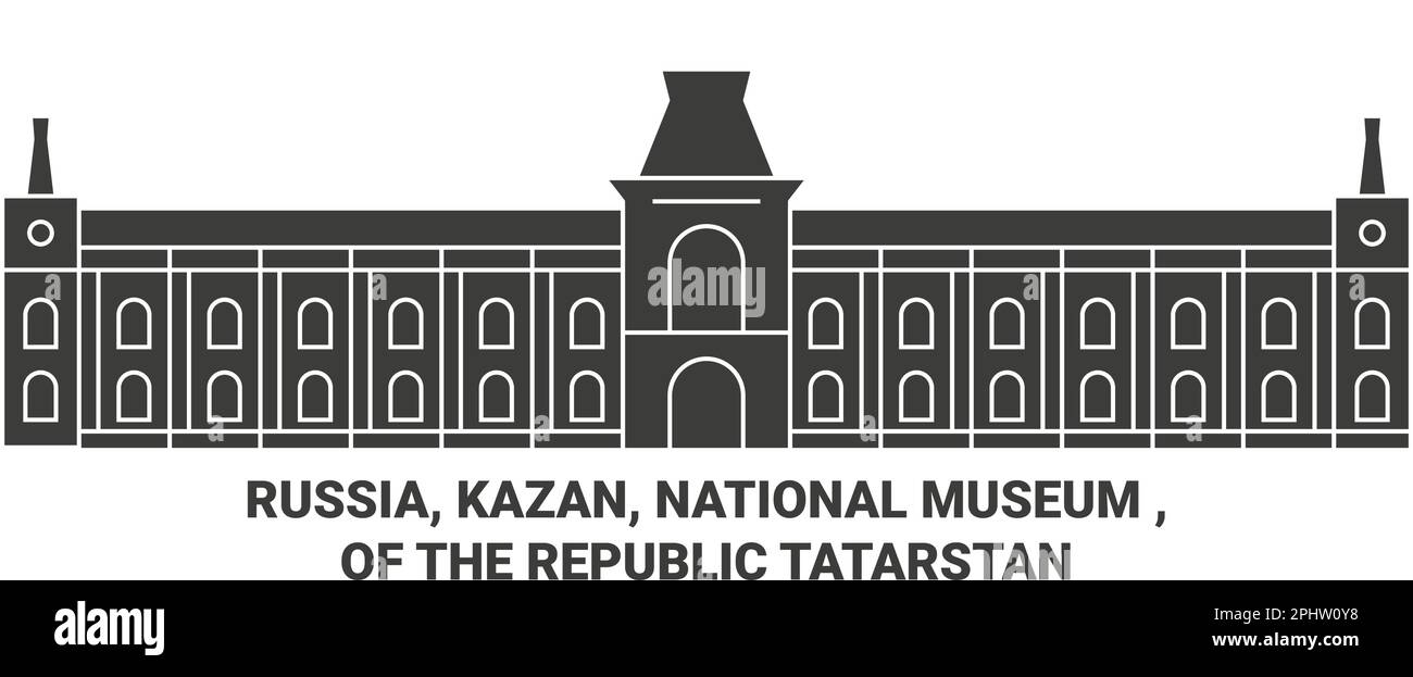 Russland, Kasan, Nationalmuseum , der Republik Tatarstan Reise Wahrzeichen Vektordarstellung Stock Vektor