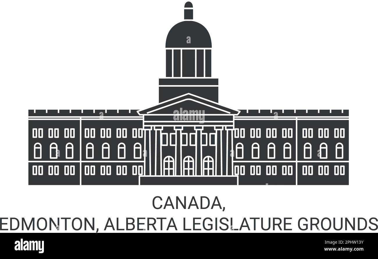 Vektorgrafik der kanadischen, Edmonton und Alberta Legislature Grounds Stock Vektor