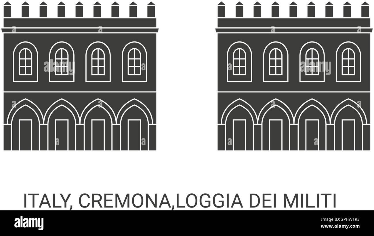 Italien, Cremona, Loggia Dei Militi, Reise-Wahrzeichen-Vektordarstellung Stock Vektor