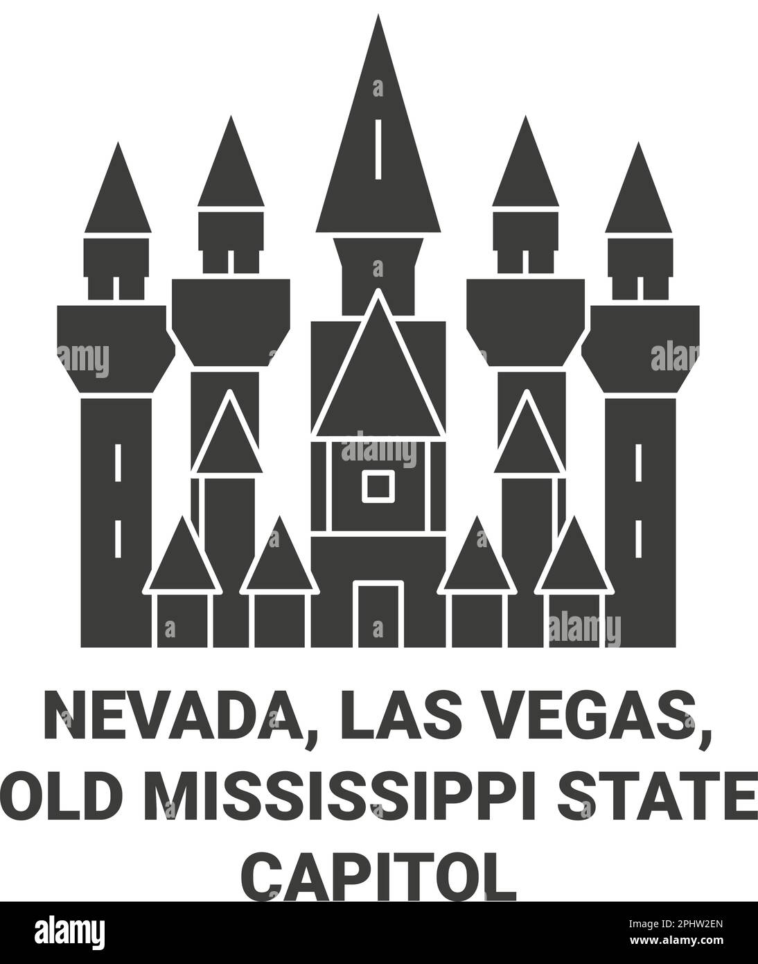 USA, Nevada, Las Vegas, Old Mississippi State Capitol – ein beliebtes Reiseziel Stock Vektor