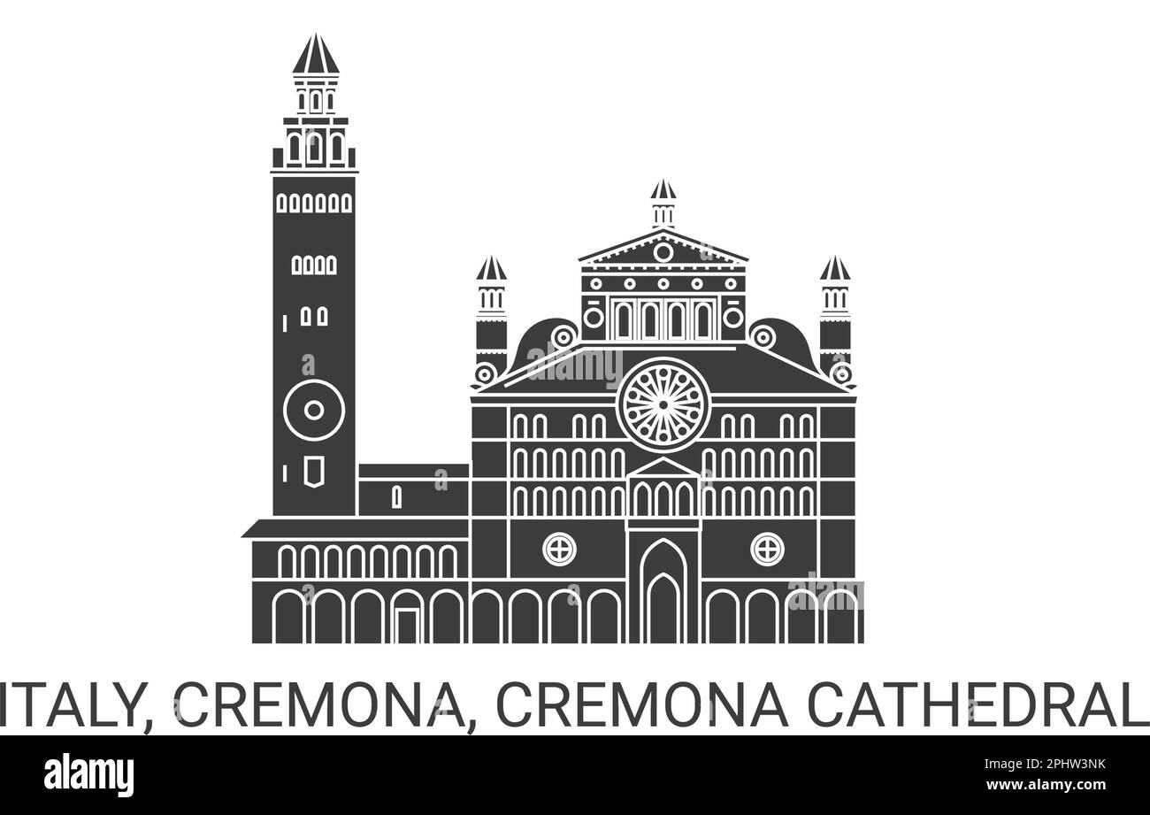 Italien, Cremona, Cremona Kathedrale, Reise Wahrzeichen Vektordarstellung Stock Vektor