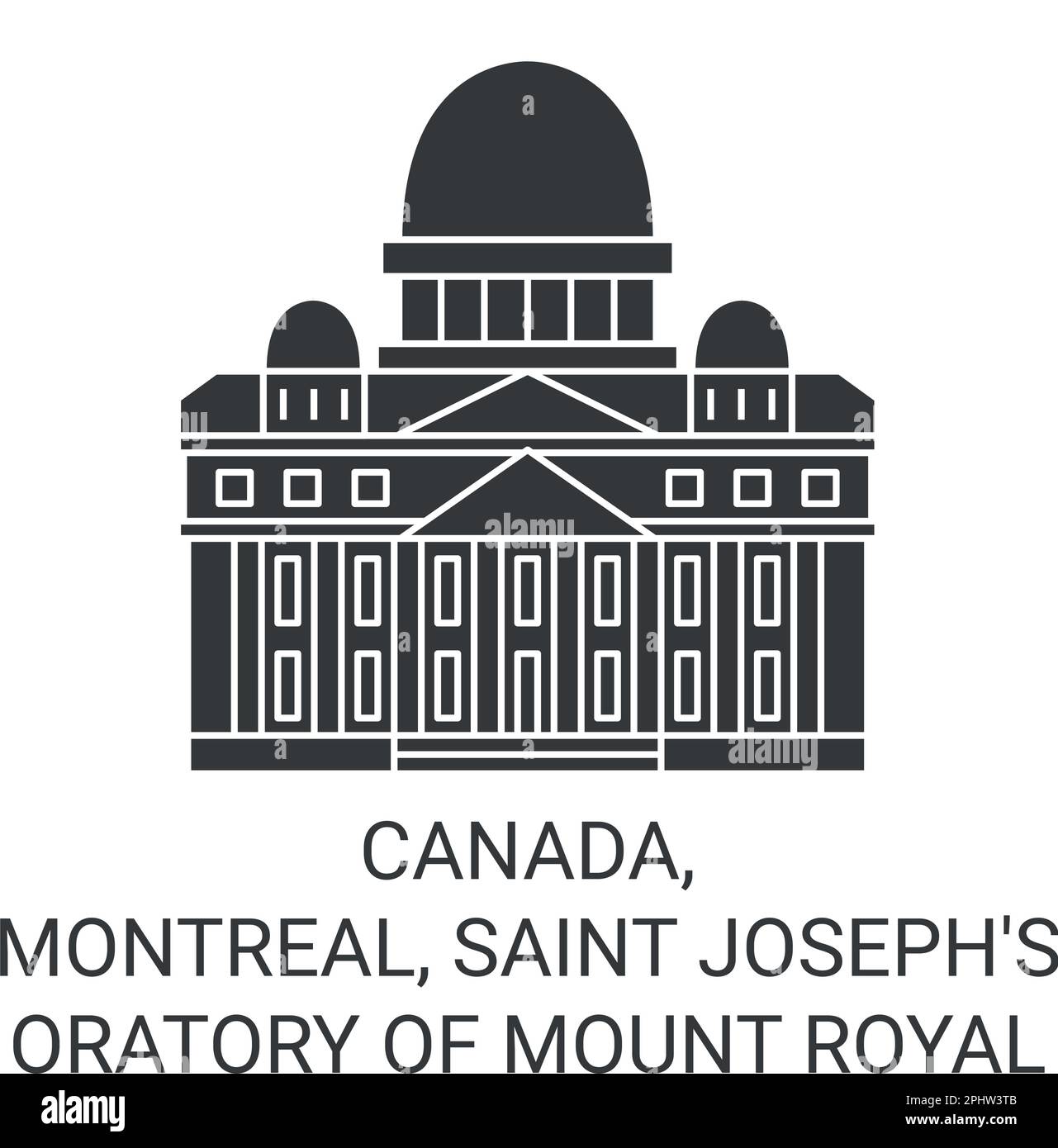 Kanada, Montreal, St. Joseph's Oratory of Mount Royal, Reiseziel-Vektordarstellung Stock Vektor