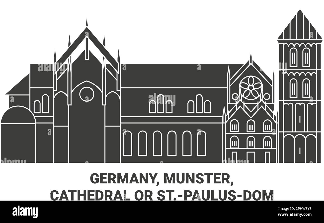 Deutschland, Münster, Kathedrale oder St. Paulusdom reisen als Vektorbild Stock Vektor