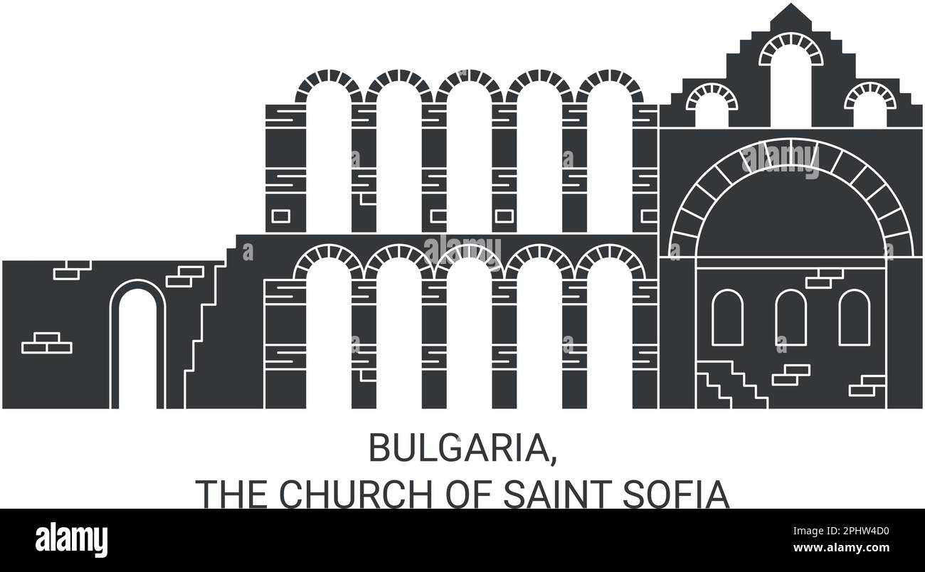 Bulgarien, die Kirche der Heiligen Sofia reisen als Vektorbild Stock Vektor